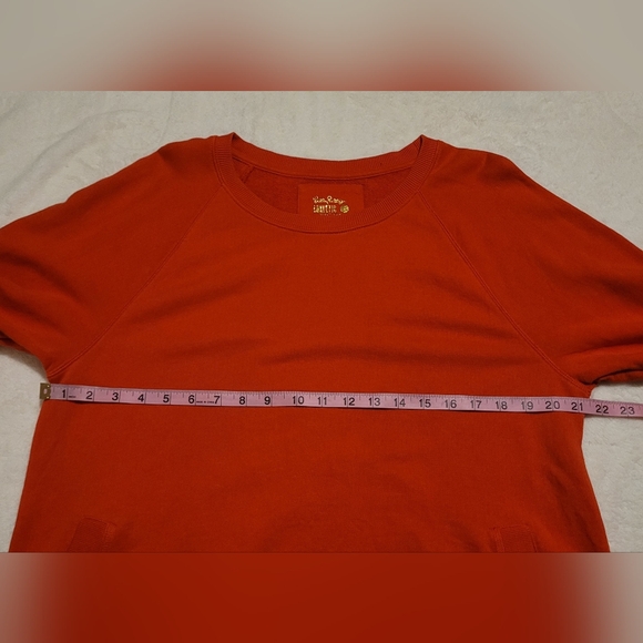 ​Lilly Pulitzer Luxletic Beach Comber Pullover Ruby Red Gold Zips Size XL - Picture 12 of 15